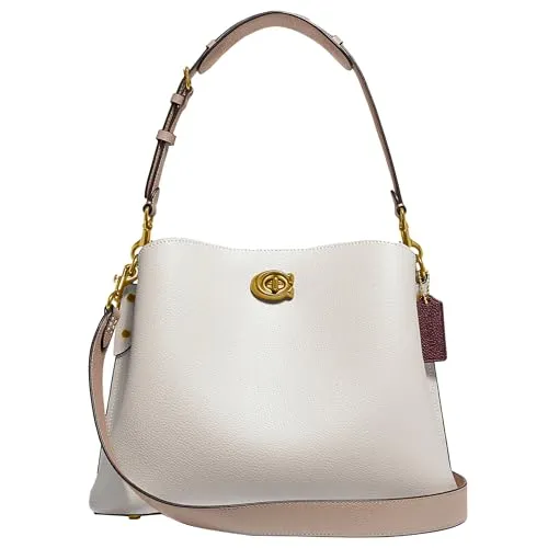 Coach Colorblock Leather Willow Shoulder Bag, Chalk