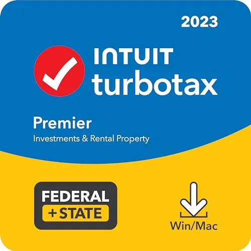 TurboTax Premier 2023 Tax Software, Federal & State Tax Return (Amazon Exclusive) (PC/Mac Download)