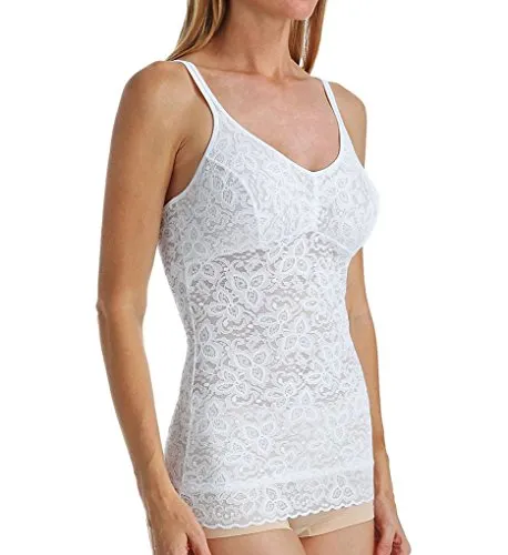 Bali womens Lace 'N Smooth Fajas Cami Df8l12 shapewear tops, White, Medium US