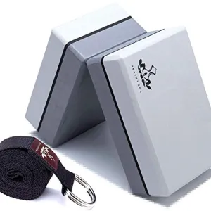 Best for Maintaining Alignment: Heathyoga Yoga Blocks, Strap Included