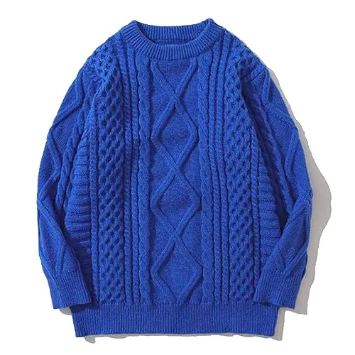 Aelfric Eden Oversized Knit Sweater Solid Vintage Pullover Sweater Unisex Woven Crewneck Knitted Tops Khaki