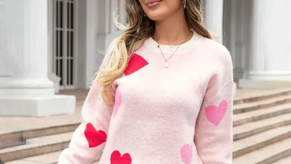 heart print sweaters