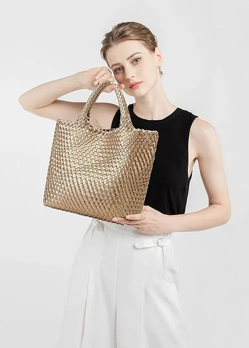 metallic tote bag