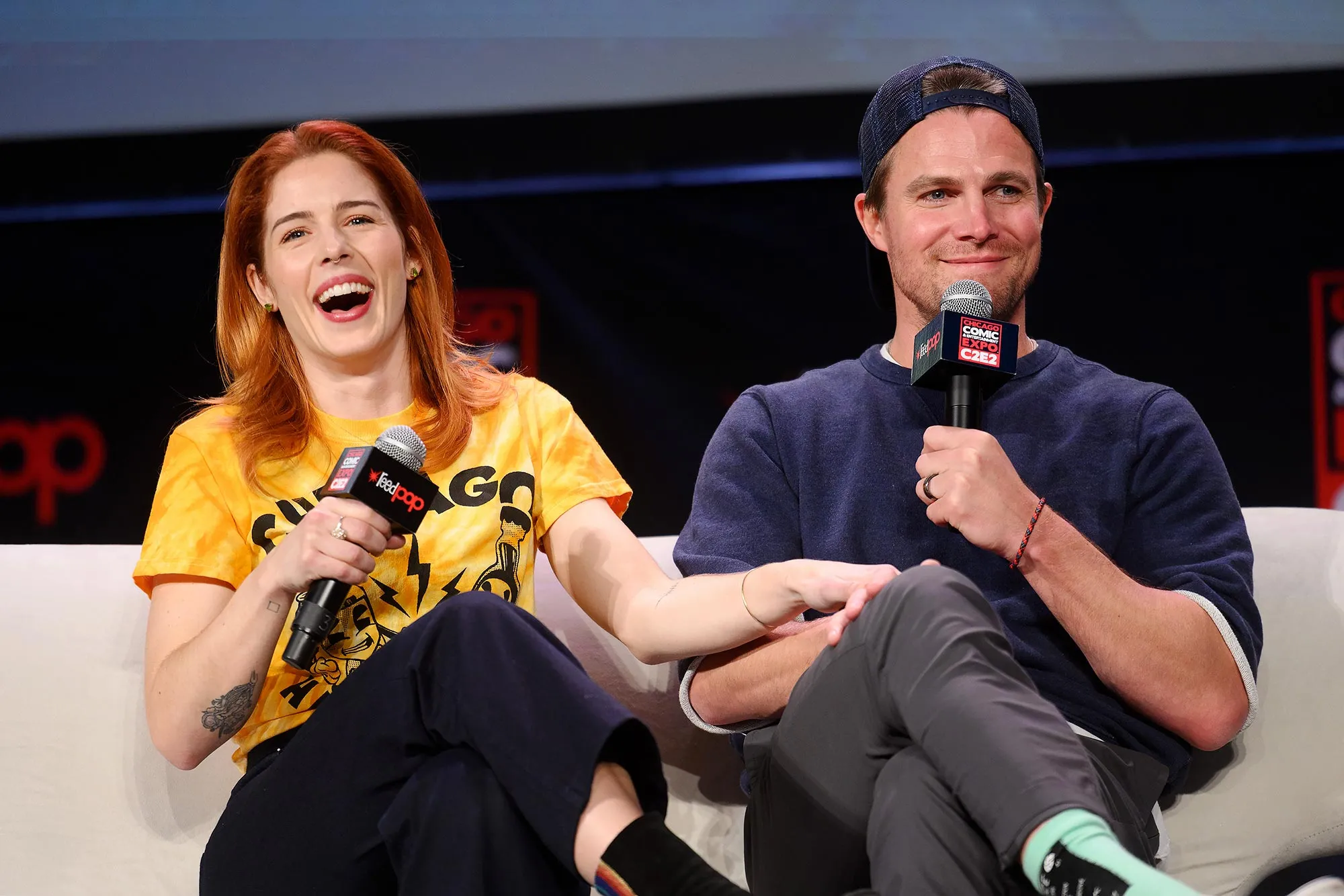 Arrow Emily Bett Rickards and Stephen Amell Have Onscreen Reunion