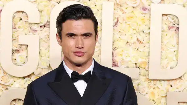 Charles Melton Looks Nice in Navy at the 2024 Golden Globes — While Attending With His Mom 838