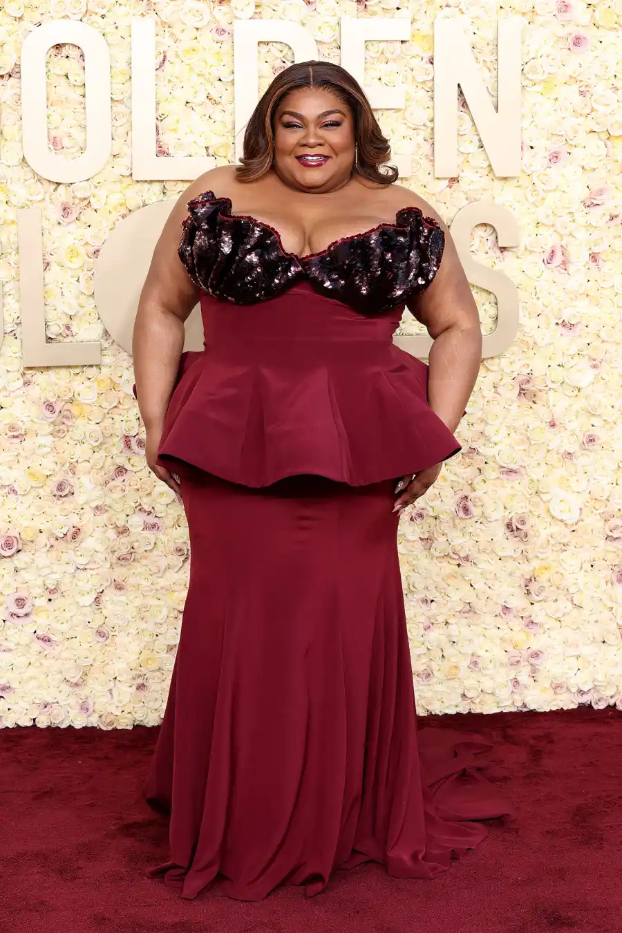 Da'Vine Joy Randolph Red Carpet Arrival Golden Globes 2024