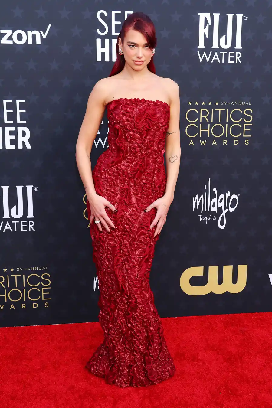 Dua Lipa Red Carpet Arrival 2024 Critics Choice Awards