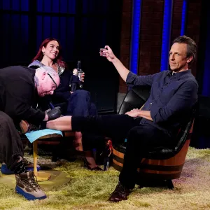 Feature Dua Lipa and Seth Meyers Take Shots and Get Matching Star Tattoos