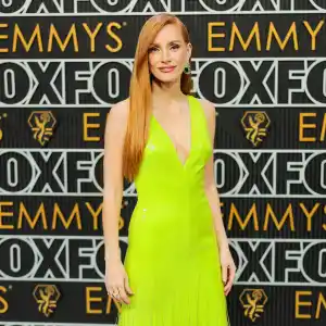 Feature Jessica Chastain Is Lovely in Lime Green Gown 2023 Emmys Red Carpet