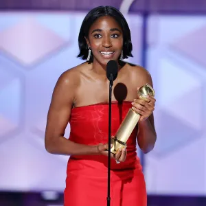 Feature The Bear Ayo Edebiri Thanks Her Assistants in 2024 Golden Globes Victory Speech