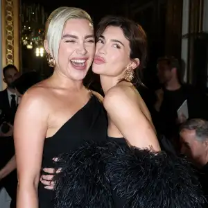 Florence Pugh Is All Smiles With Dune Fan Kylie Jenner at Valentino Haute Couture Show