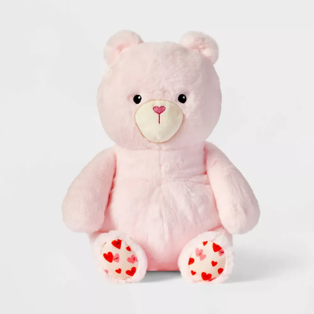 pink heart bear