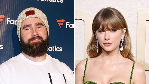 Jason Kelce High-Fives Taylor Swift Helps Bills Fan Show Off Sign After Jumping Into Stands