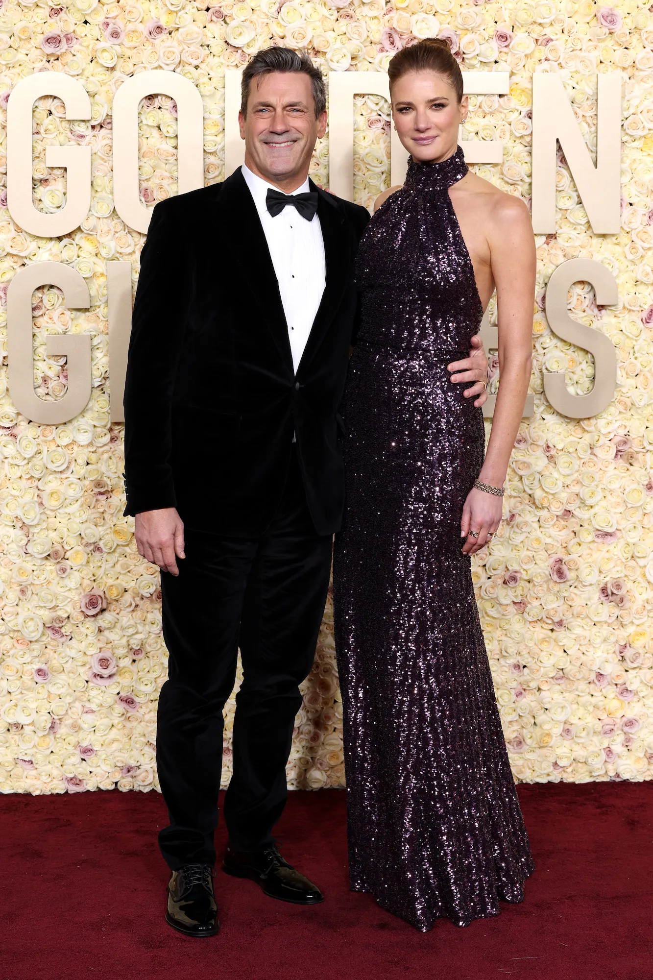 Jon Hamm and Wife Anna Osceola Are All Smiles at the 2024 Golden Globes