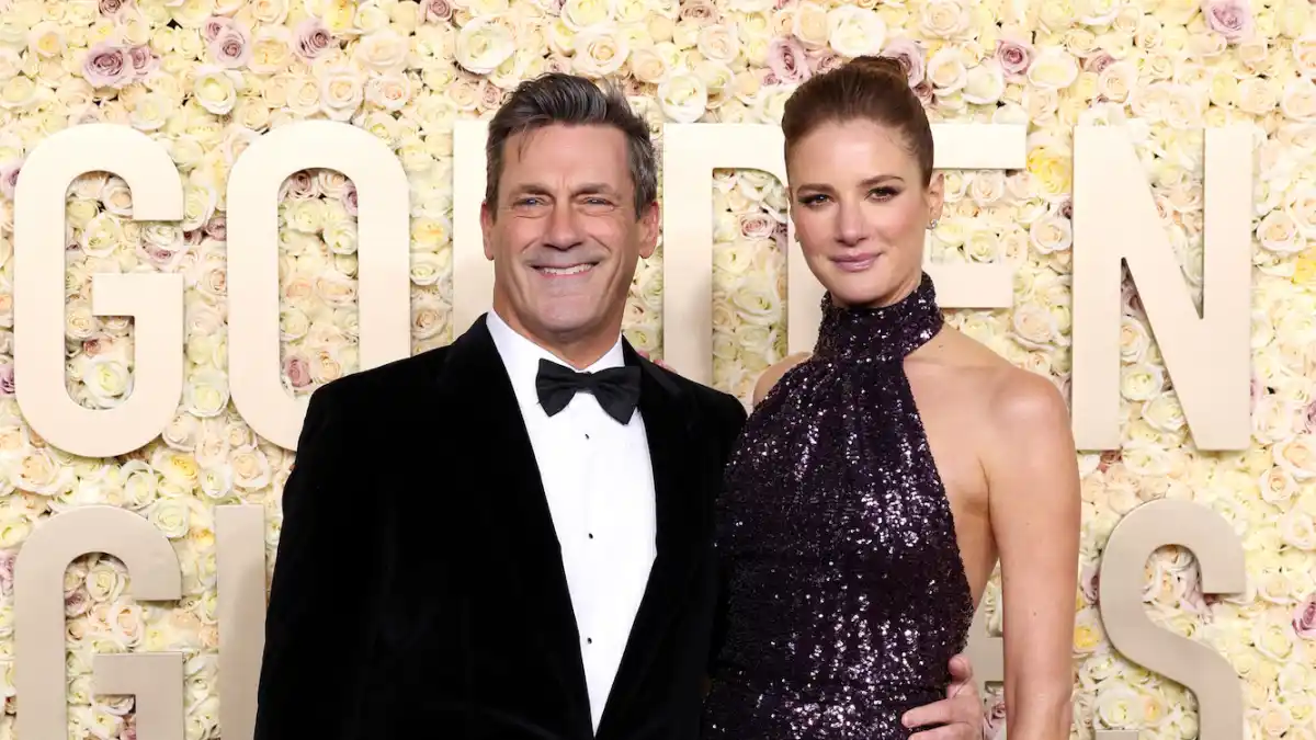 Jon Hamm and Wife Anna Osceola Are All Smiles at the 2024 Golden Globes