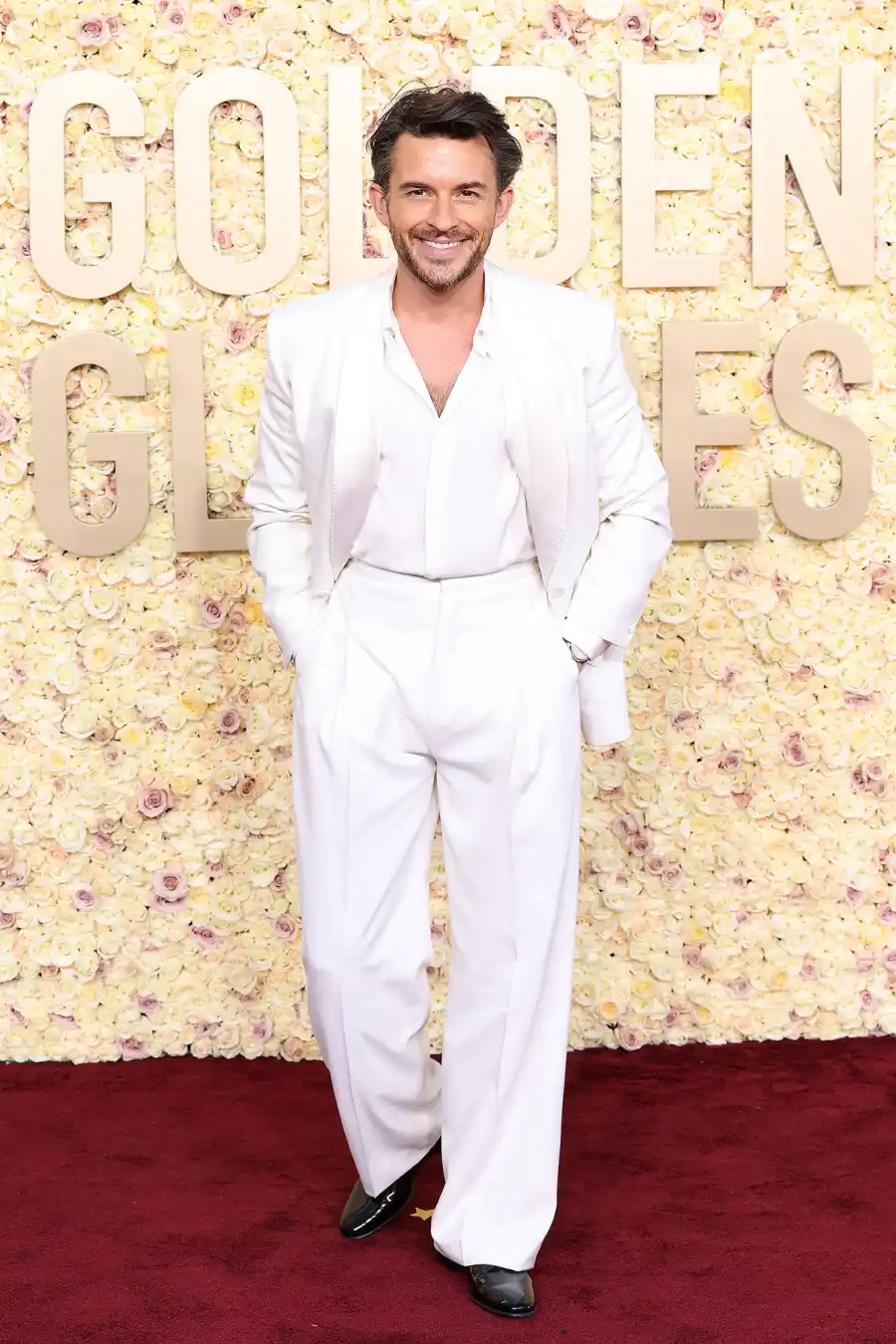 Jonathan Bailey Red Carpet Arrival Golden Globes 2024