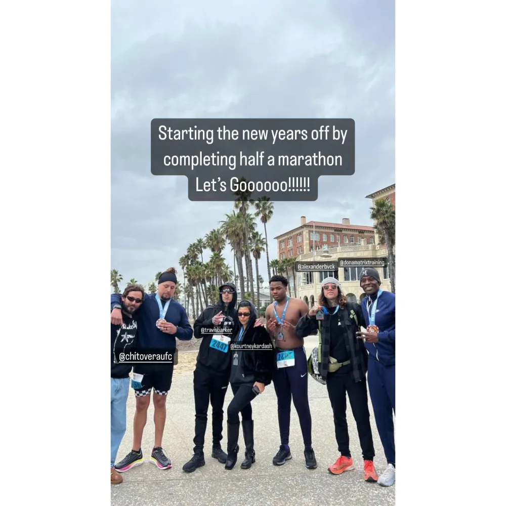 Kourtney Kardashian Cheers on Travis Barker During New Year s Half Marathon