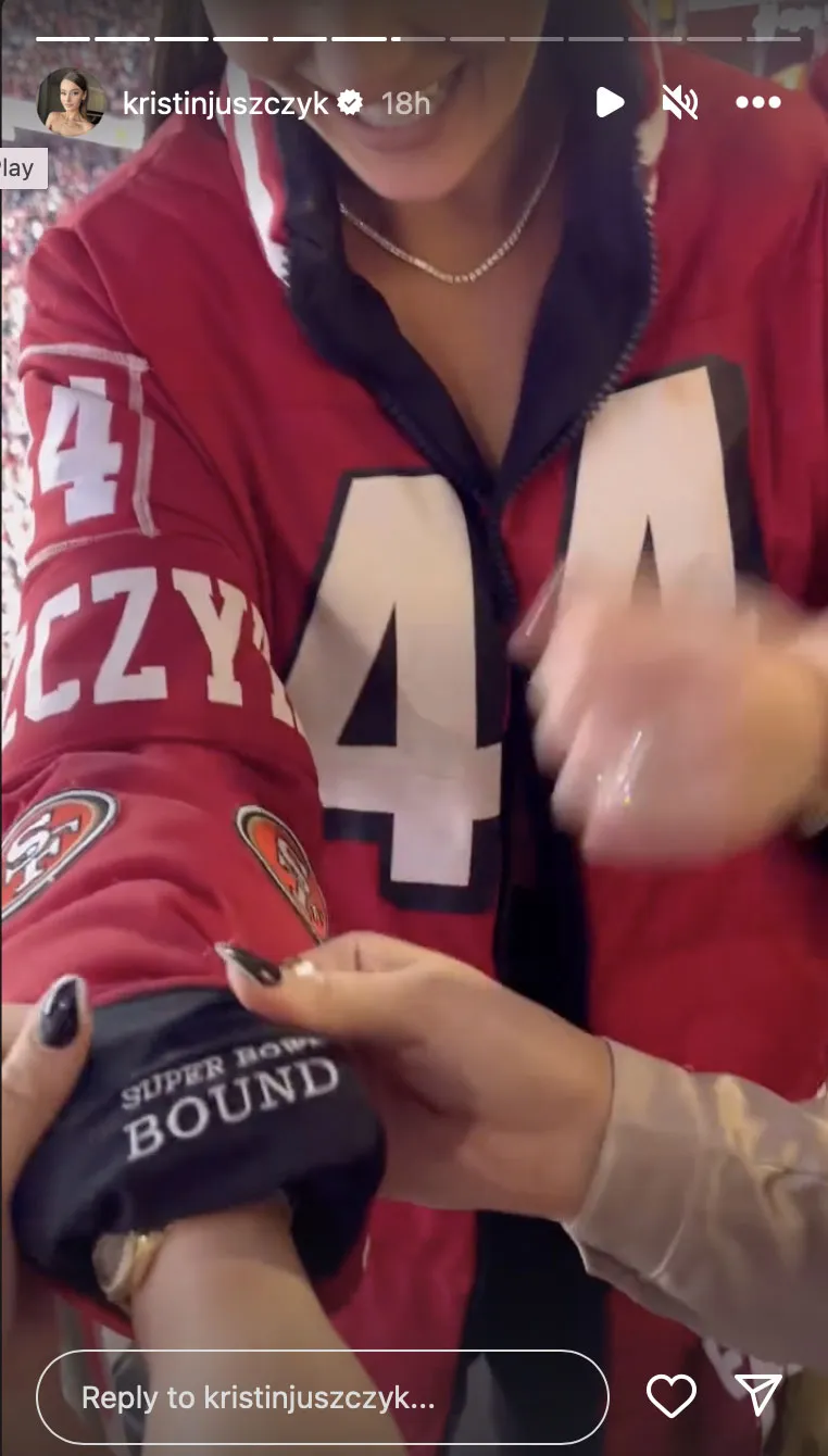 Kristin Juszczyk Reveals Secret Message Embroidered in Her Sleeve at 49ers Game