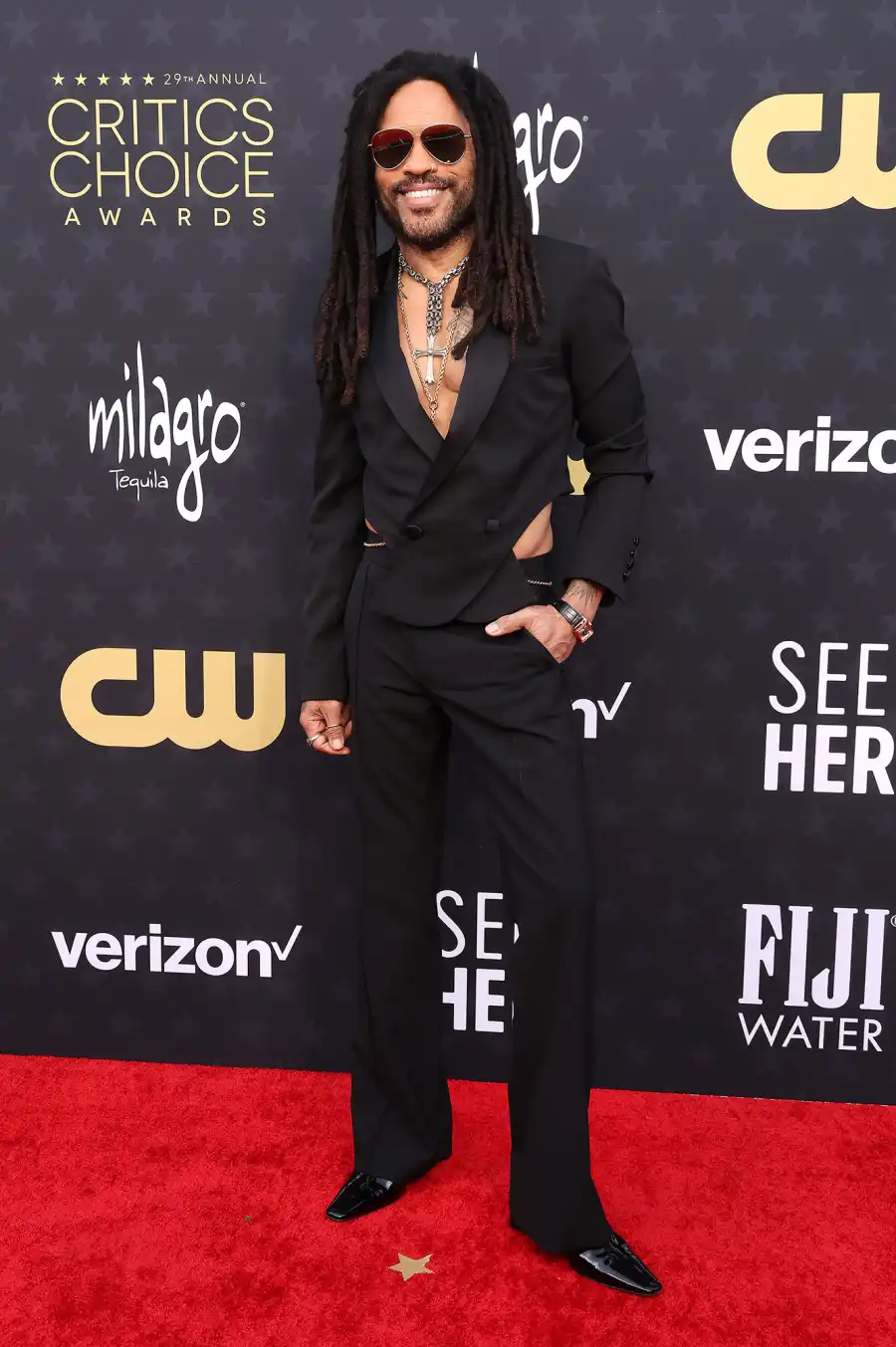 Lenny Kravitz Red Carpet Arrival 2024 Critics Choice Awards
