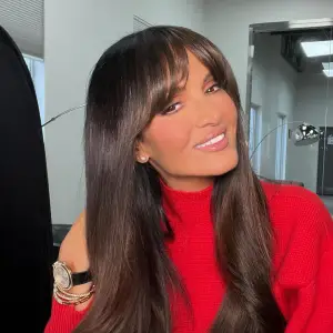 Lisa Barlow Hops on the Curtain Bangs Trend