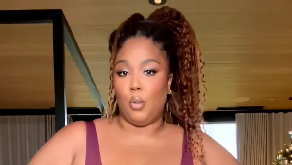 Lizzo Models Legging and Bra Set From Her Clothing Line Yitty- ‘New Year, New Me’