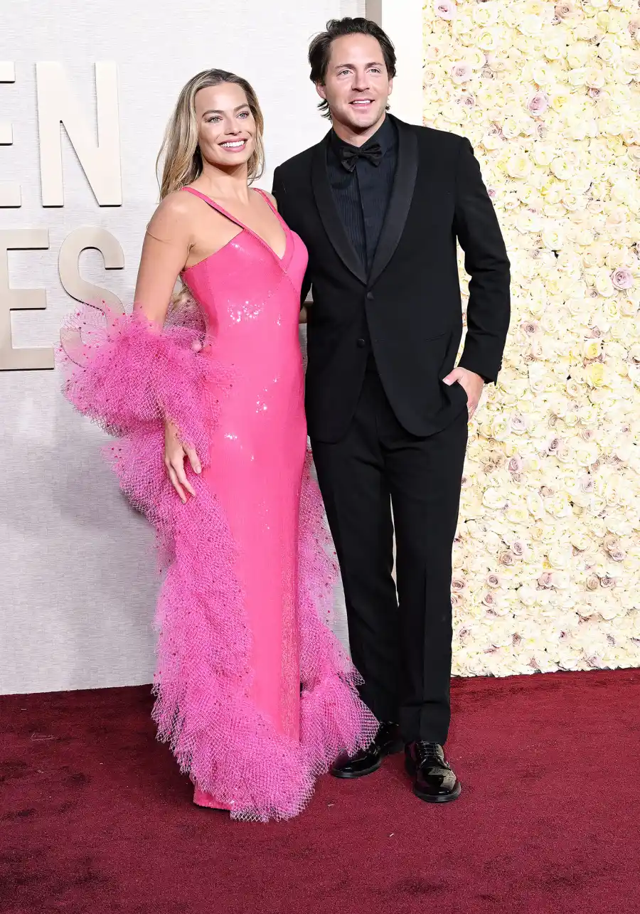 Margot Robbie Channels Barbie With Husband Tom Ackerley at 2024 Golden Globes