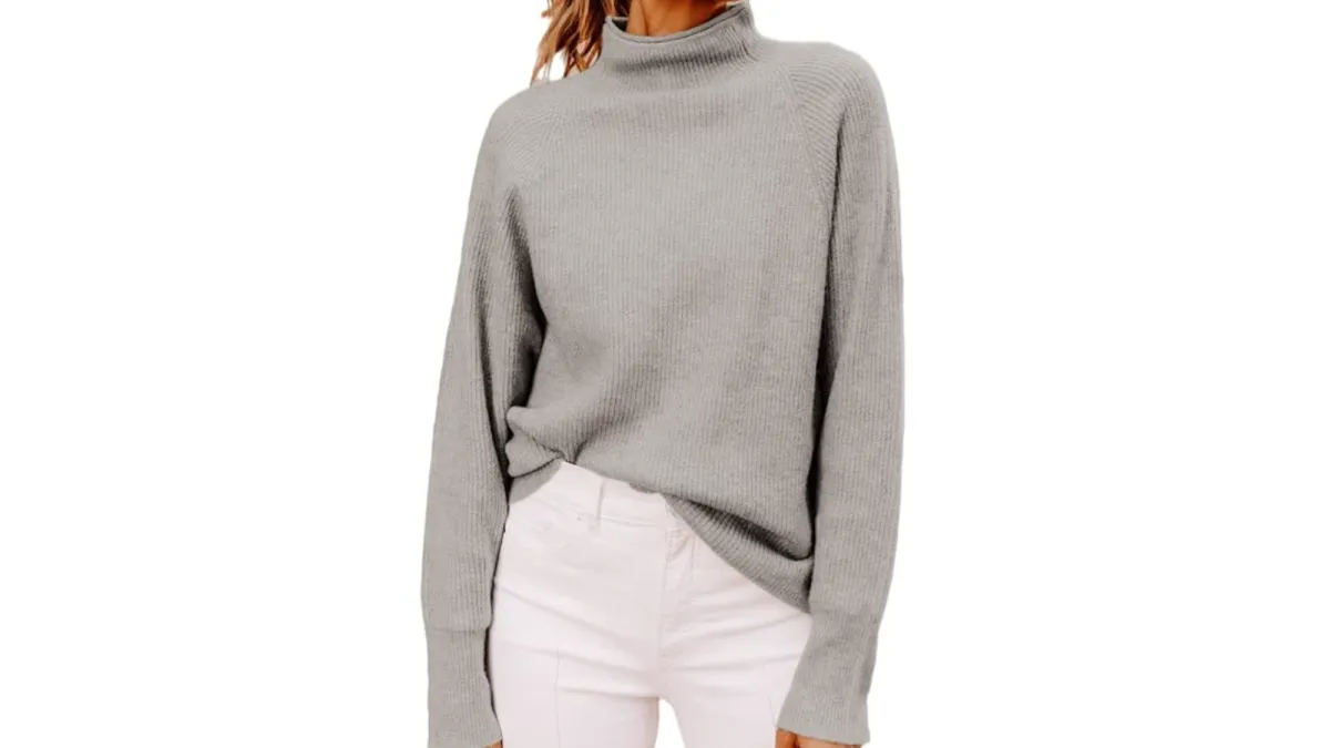 Yousify Womens Mock Neck Sweater