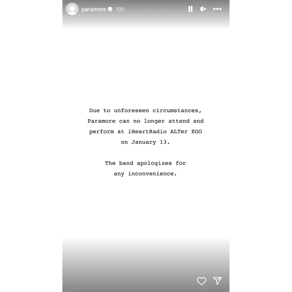 Paramore Wipes Their Social Media After Dropping Out of Concert Due to &lsquo;Unforeseen Circumstances&rsquo;