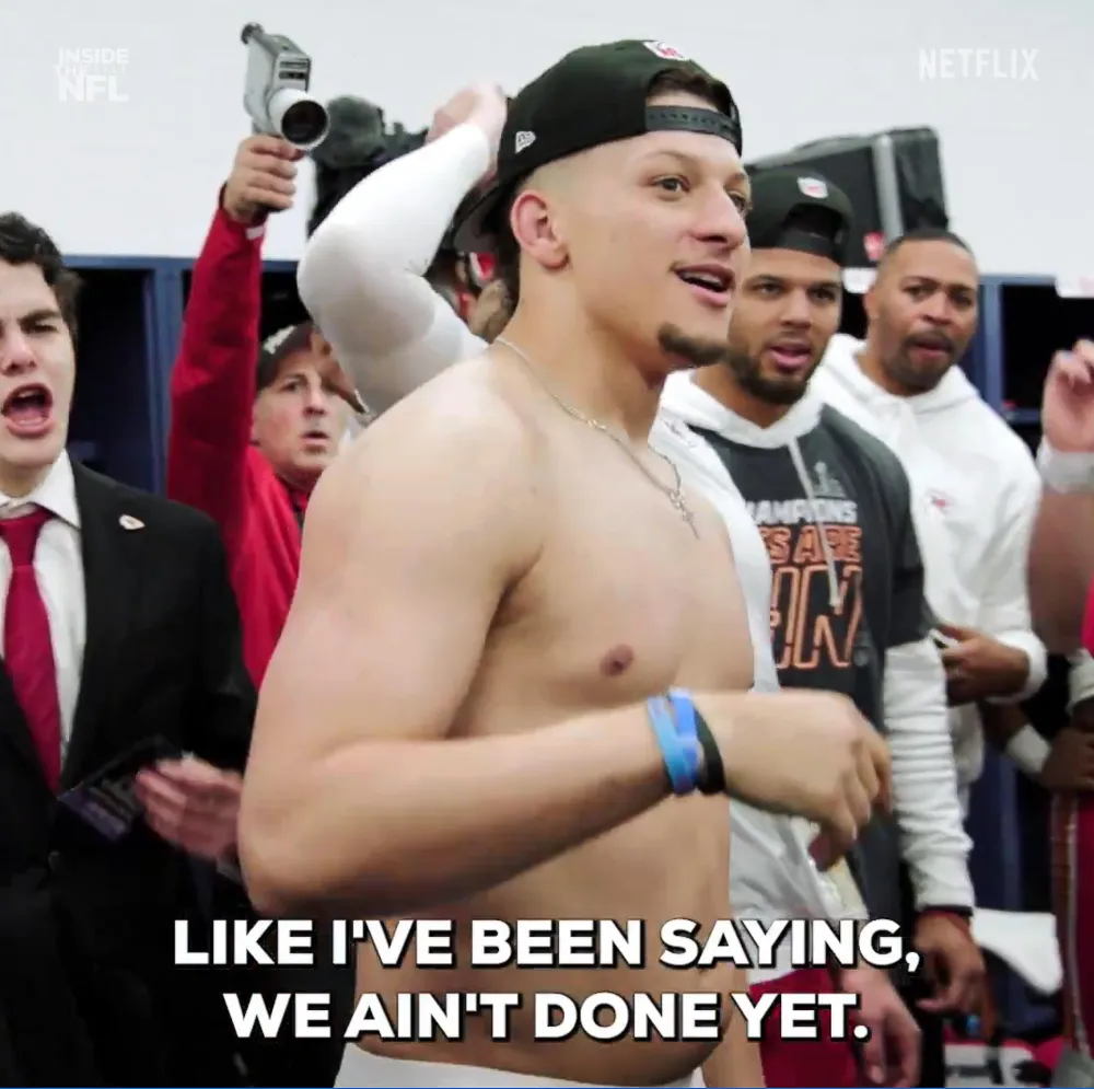 Patrick Mahomes Proclaims It s Dad Bod Season After Shirtless Locker Room Celebration 625