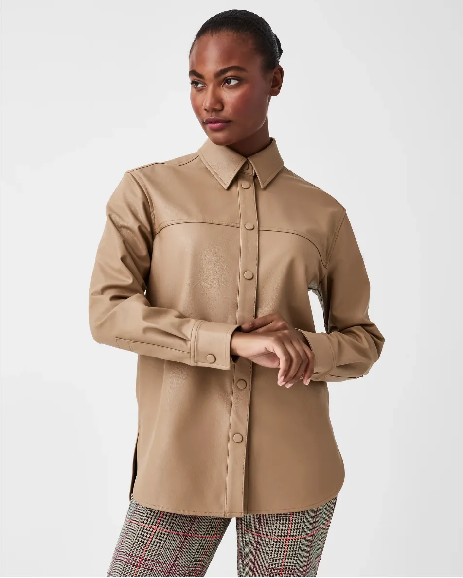 Spanx Leather-Like Oversized Shacket
