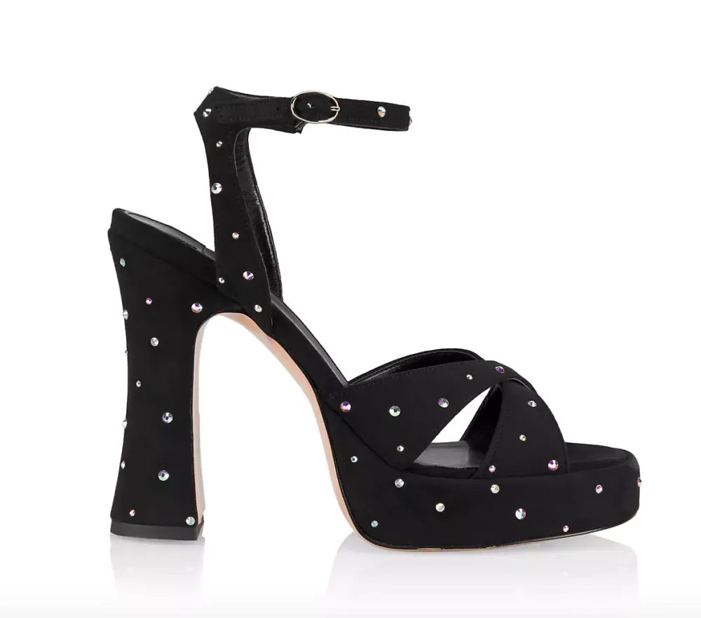 Piferi New Heights Miranda Crystal-Embellished Suede Platform Sandals