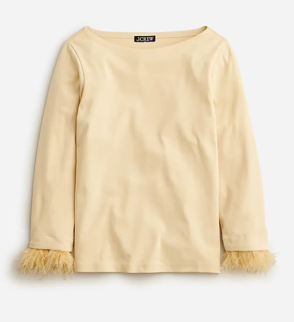 J.Crew Feather-trim long-sleeve shirt