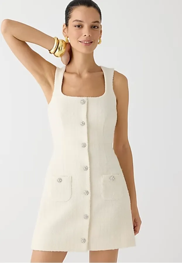 J. Crew Sophia sleeveless dress with jewel buttons