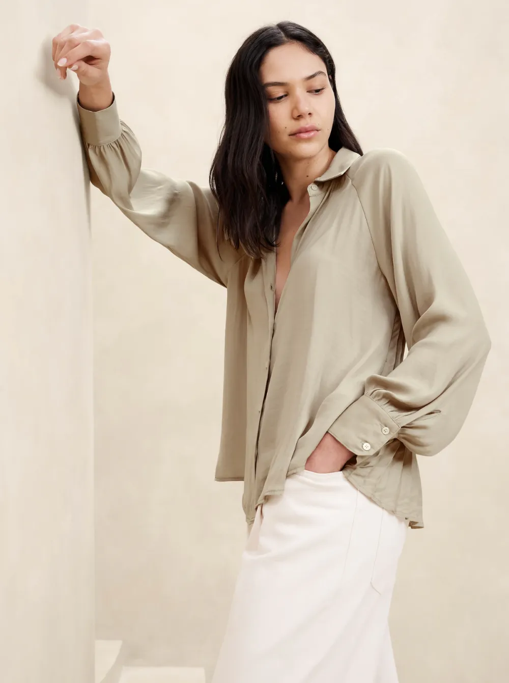 Banana Republic Factory Back-Pleated Shirt