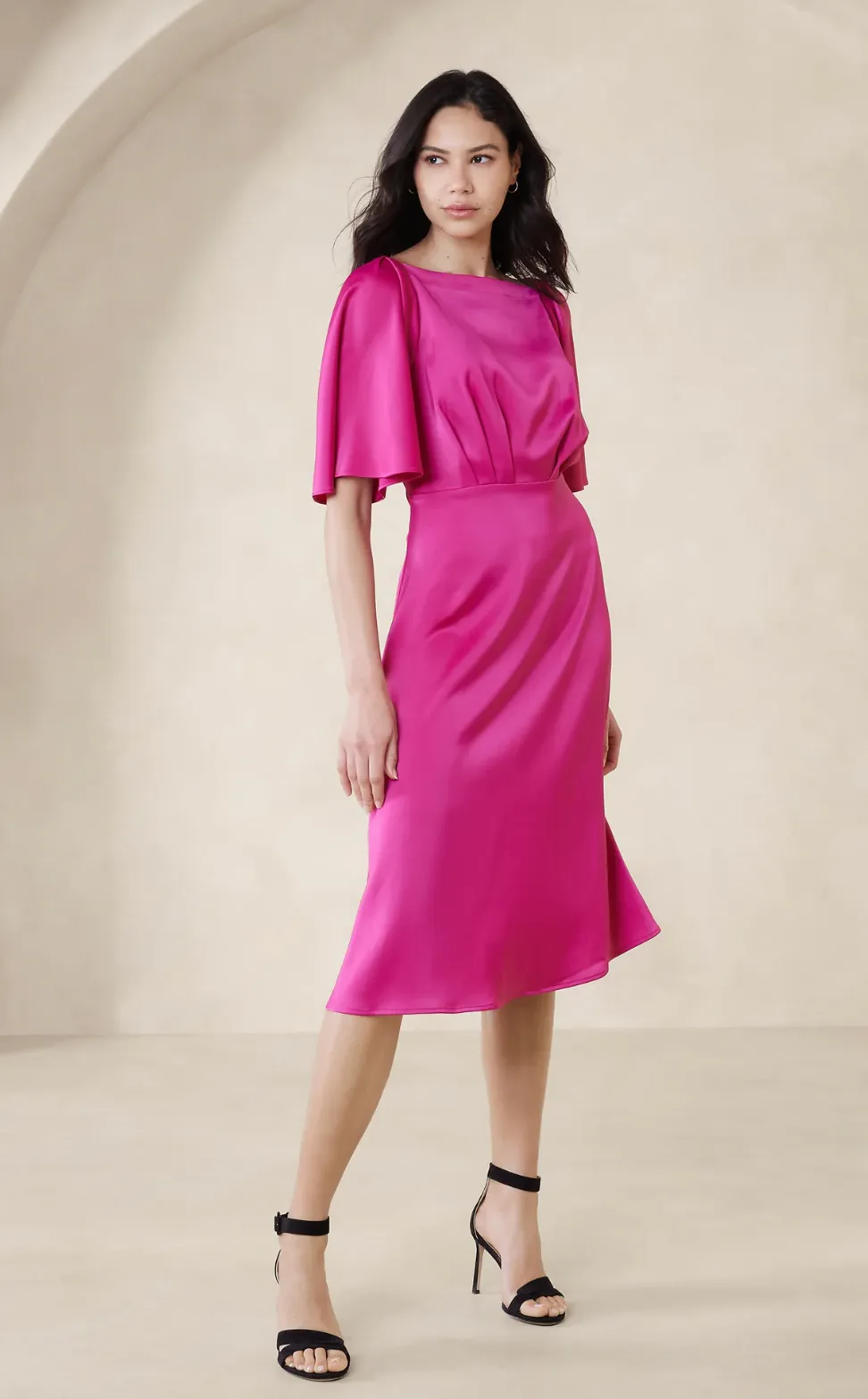 Banana Republic Factory Flutter-Sleeve Knee-Length Dress