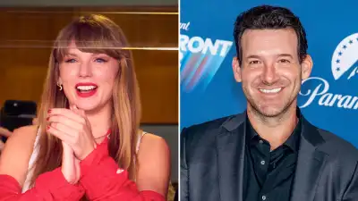 Taylor Swift Seemingly Compliments Tony Romo in Field Footage at Kansas City Chiefs Game