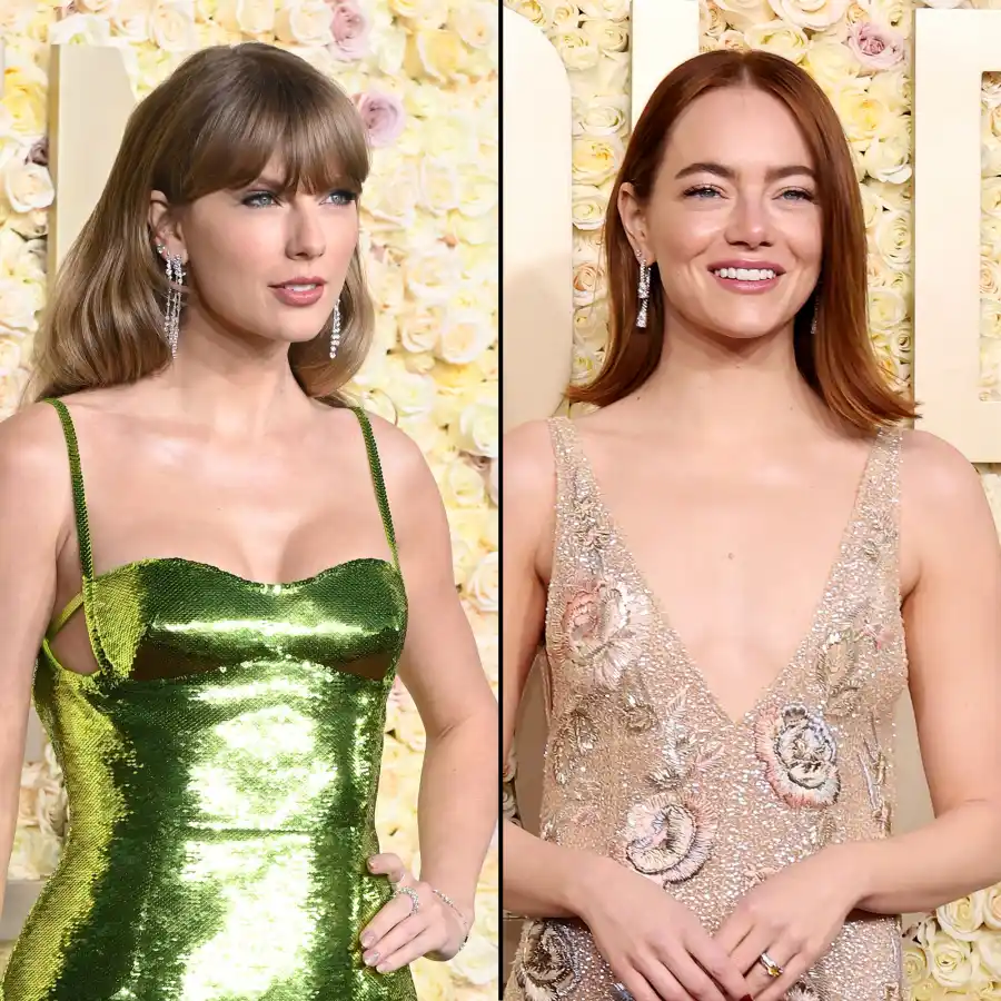 Taylor Swift Supports BFF Emma Stone at the 2024 Golden Globes