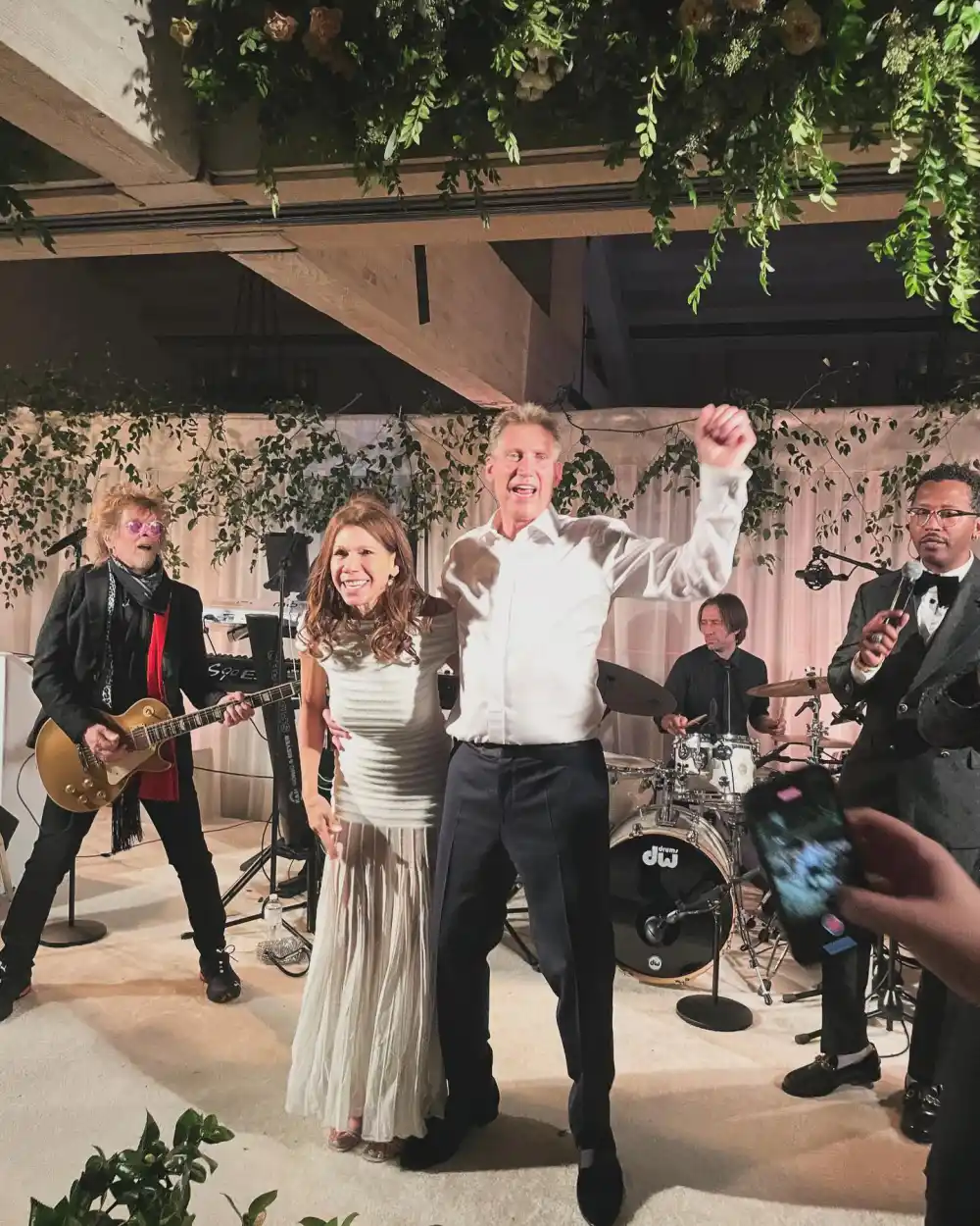 Theresa Nist Changed Into Off the Shoulder Gown for The Golden Wedding Reception