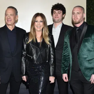 Tom Hanks and Rita Wilson Have 'Fun' Family Night With Sons Chet and Truman on Red Carpet