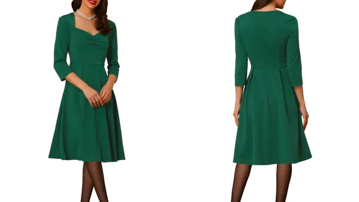 Allegra K Sweetheart Neck Cocktail Dress
