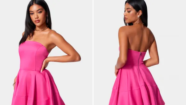 Bebe Cupcake Flare Mini Dress