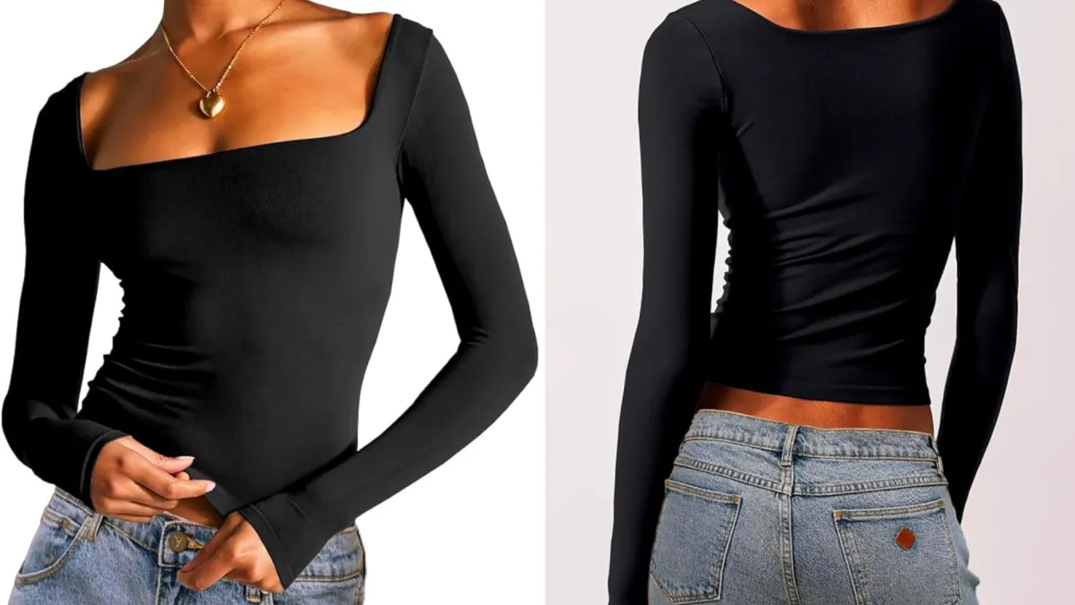 Dwnval Long Sleeve Square Neck T-Shirt