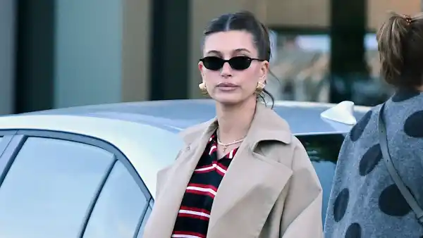 Hailey Bieber in Los Angeles on January 16, 2024.