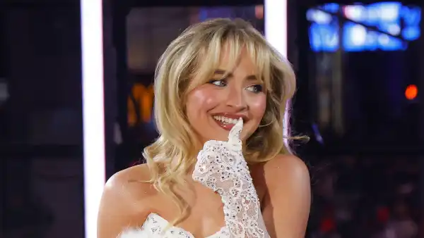 Sabrina Carpenter performing on New Year's Eve in Times Square on December 31, 2023.