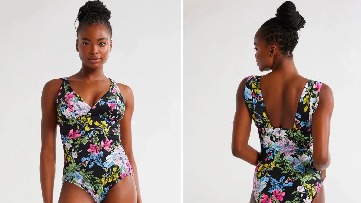 Time and Tru Plunge V-Neck Swimsuit