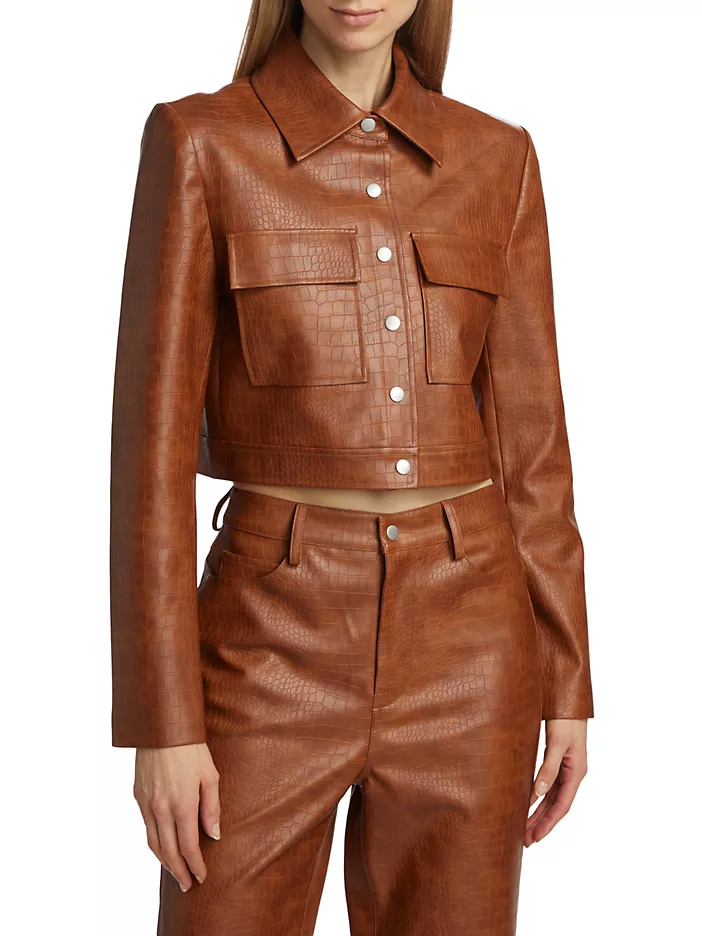 croc faux leather jacket