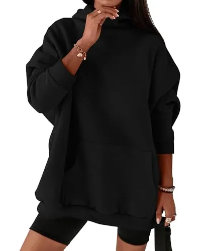 BTFBM Women Oversized Essential Fleece Hoodie