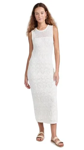 Z SUPPLY Women's Mallorca Crochet Midi Dress, White, S