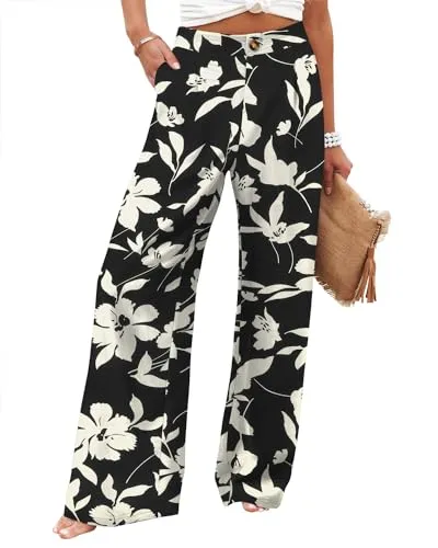 Angerella Wide-Leg Floral Pants
