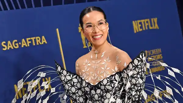 Ali Wong Arrived to 2024 SAG Awards in Sprinter Van to Accommodate Laser Cut Iris Van Herpen Gown